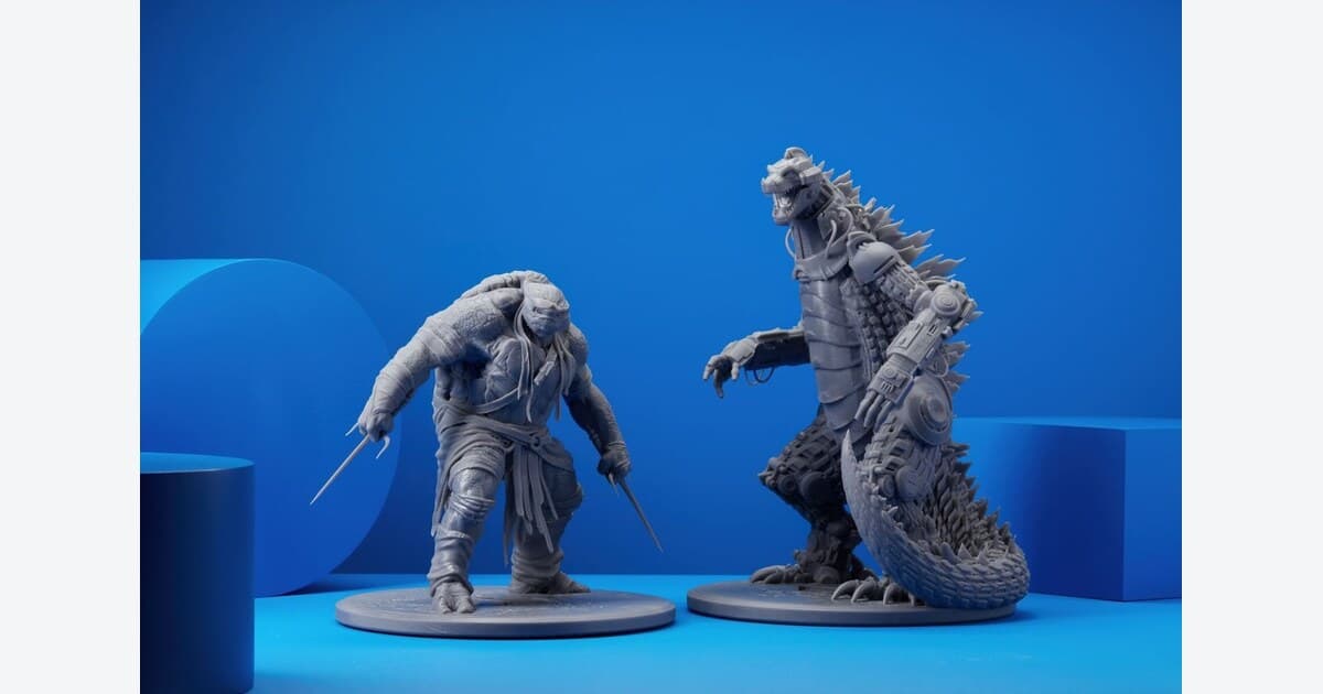 Figuras impressas em 3D apresentadas no guia de miniaturas da Formlabs.. Crédito: Formlabs, guia oficial de miniaturas