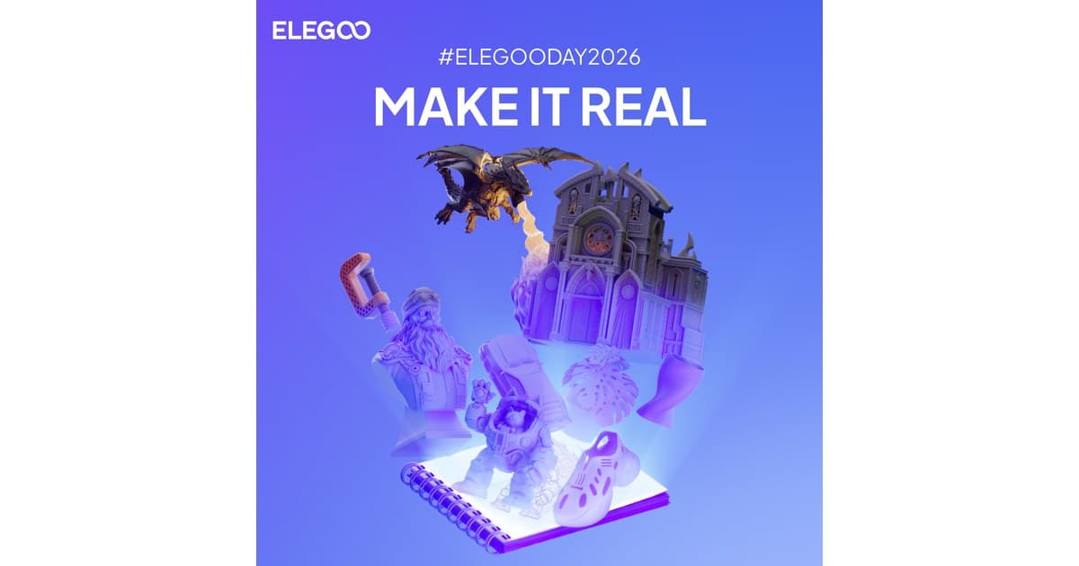 Material de divulgação do ELEGOO DAY 2026 e da comunidade Nexprint. Imagem: ELEGOO.